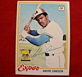 Andre Dawson Signed 1978 O - Pee - Chee Baseball Card Montreal Expos - Cubs - Hof
