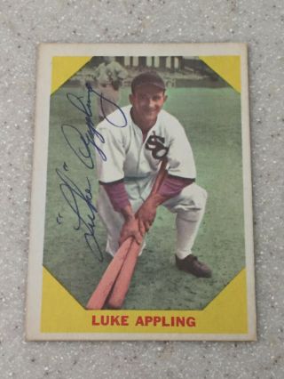 1960 Fleer 27 Luke Appling Signed Card Deceased