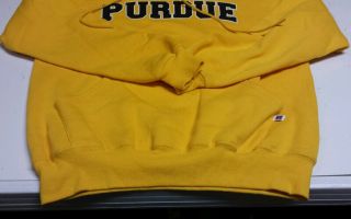 Purdue University Boilermakers Russell Athletic Hoody Sweatshirt Size M Yellow 3