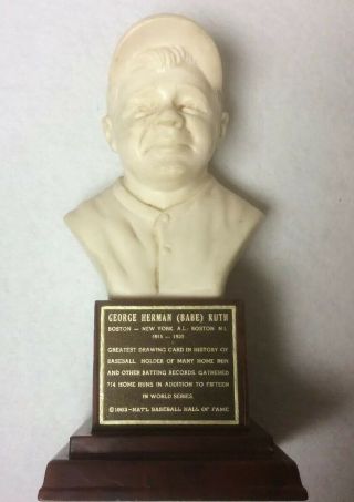 1963 Babe Ruth Baseball Hall Of Fame Sports Bust