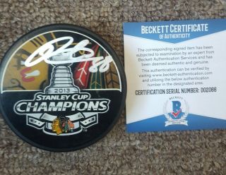 Patrick Kane Signed Auto Chicago Blackhawks 2013 Stanley Cup Puck W/coa Beckett