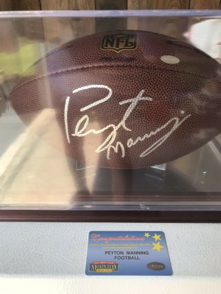 Peyton Manning Signed Autographed Nfl Wilson Football W/ & Display Case.