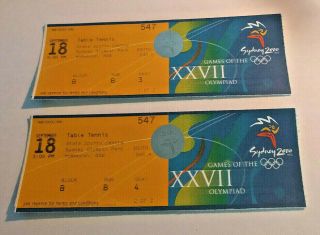 Two - 2000 Sydney Olympics Tickets - Table Tennis -