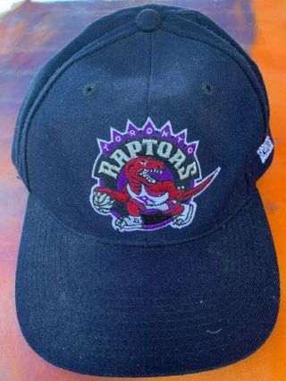 Vintage 90s Sports Specialties Nba Toronto Raptors Logo Snapback Hat Cap Black