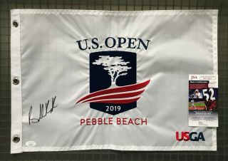 Brooks Koepka Signed 2019 Us Open Pebble Beach Golf Pin Flag Autographed Jsa