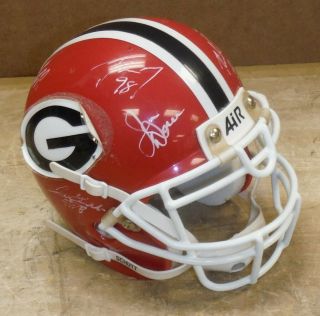 Signed (9 Signatures) Uga University Of Georgia Dawgs Mini Helmet 204b