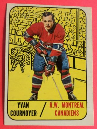 Old Vintage Nhl Hockey Card (set Break) 1967 - 68 Topps 70 Yvon Cournoyer