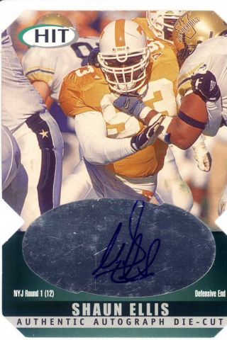 Shaun Ellis Rc Rookie Draft Auto Autograph Tennessee Vols Die Cut College 2000