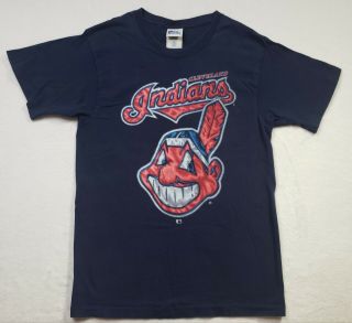 Cleveland Indians Vintage 1997 Tshirt Chief Wahoo Patch Logo Single Stich Medium