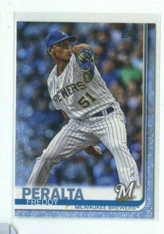 Freddy Peralta 32/50 Fathers Day Blue 2019 Topps Series 2
