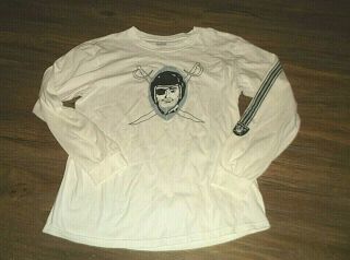 Nfl Oakland Raiders Logo Reebok Long Sleeve Shirt Sz Large L 100 Cotton