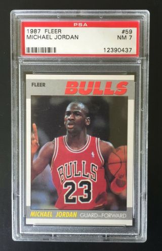 1987 - 1988 Fleer Michael Jordan Chicago Bulls 59 Basketball Card Goat