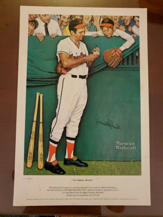 1971 " Gee " Thanks - Brooks Robinson Baseball Poster Norman Rockwell