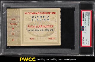 1936 Olympics Ticket Stub Closing Ceremony August,  16th Berlin Psa 8 (pwcc)