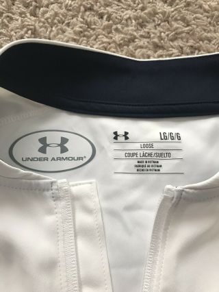 Notre Dame Irish Football Under Armour Team Issued 1/4 Zip Pullover Large White 6