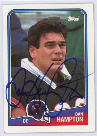 Dan Hampton Autographed Signed 1988 Topps Card 83 Chicago Bears Sku 134729