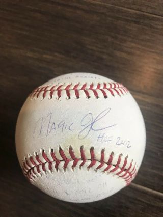 Magic Johnson Signed Autographed Statball Stat Baseball 16 Inscriptions Rj.  Com
