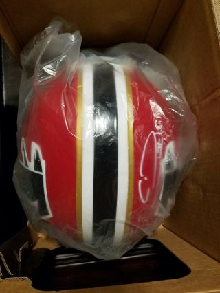FULL SIZE Atlanta Falcons RED helmet signed by Calvin Ridley.  Beckett Certified. 6