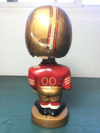Vtg 1960 ' s San Francisco 49er ' s Bobblehead Bobble Head Nodder Gold Base 3