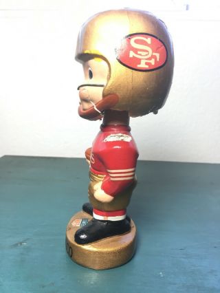 Vtg 1960 ' s San Francisco 49er ' s Bobblehead Bobble Head Nodder Gold Base 4