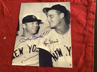 Mickey Mantle,  Roger Maris Autographed 8x10 Photo. .  Certfied