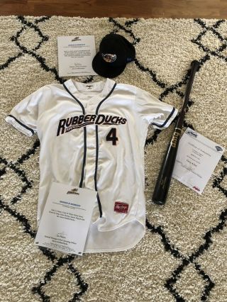 Greg Allen Game Jersey,  Bat,  And Hat Package,  Cleveland Indians,  Akron
