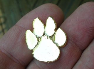 Old Vintage Chicago Cubs Bears Paw Gold Tone Foot Lapel Hat Pin Footprint Brooch