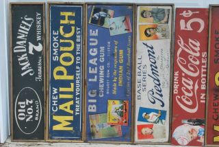 Antique Style 1909 T206 Baseball Card Backs Wood Sign Display AWESOME 2
