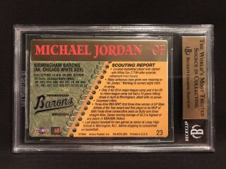 1994 Michael Jordan Action Packed Birmingham Barons Baseball BGS 9.  5 Gem 2