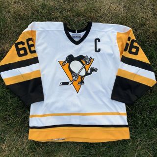 Mario Lemieux 66 Pittsburgh Penguins Mens Ccm Center Ice Hockey Jersey Size Xl