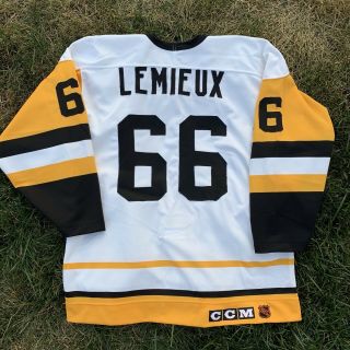Mario Lemieux 66 Pittsburgh Penguins Mens CCM Center Ice Hockey Jersey Size XL 2