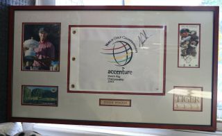 2003 World Golf Championship Accenture Tiger Woods 4 Signed Psa