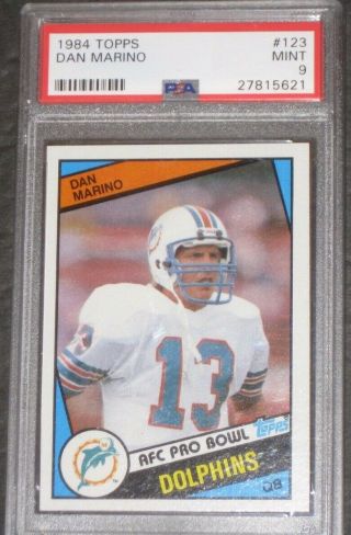 1984 Topps Dan Marino Rookie Football Card 123 Psa 9 Rc$ Miami Dolphins
