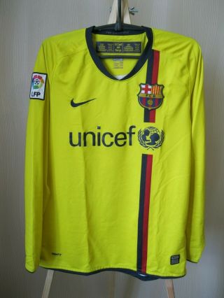 Fc Barcelona 2008/2009 Away Size S Nike Barca Shirt Jersey Maillot Long Sleeves