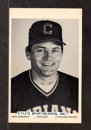 1982 Mike Hargrove Indians Unsigned 3 - 1/2 X 5 - 1/2 Team Issue Photo Card 5
