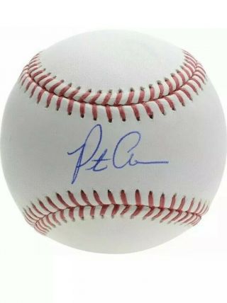 Pete Alonso Autographed York Mets Official Baseball Fanatics W/ Case