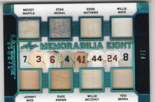 2019 Leaf Ultimate Memorabilia Eight Mantle/musial/mays/berra/snider 2/4