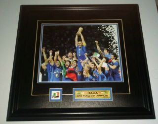 Italy Football 2006 Fifa World Cup Champions Soccer Framed Color Team Photo