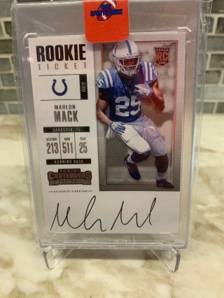 2018 Contenders Marlon Mack Rookie Ticket Auto Colts