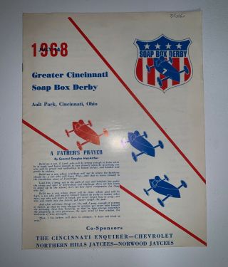 Vintage Cincinnati Soap Box Derby Souvenir Program July 14,  1968