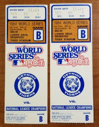 1984 World Series Ticket Stubs Padres vs Tigers at Tigers Stadium Game 2 2