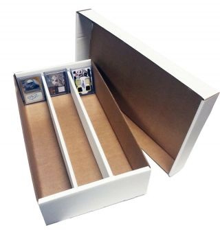 (4) Max Pro 3000 Ct 3 Row Shoe Trading Card Cardboard Storage Boxes Zx