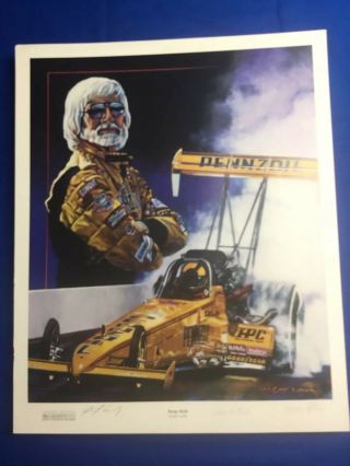 Jeff Caudle Signed Texas Style Print/signed By Eddie Hill & Wife/ Pennzoil