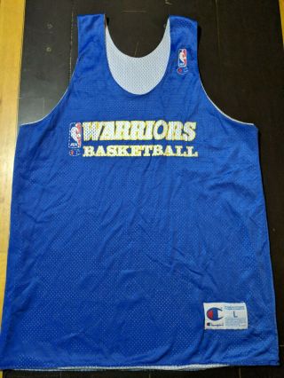 Golden State Warriors Vintage Champion 90s Mesh Practice Jersey Tank Top Size L