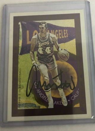 Jerry West Signed Autographed Card Los Angeles Lakers Topps Murad