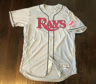 2016 Tampa Bay Rays Derek Shelton 17 Game Issued Mother’s Day Pink Jersey Sz 48