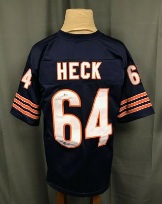 Andy Heck 64 Signed Chicago Bears Jersey Auto Sz Xl Beckett Bas
