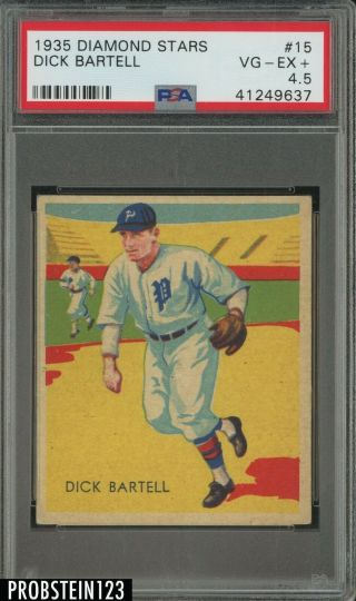 1935 Diamond Stars 15 Dick Bartell York Giants Psa 4.  5 Vg - Ex,