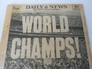 York Mets World Series Champ York Daily News Newspaper Oct 17th 1969 2