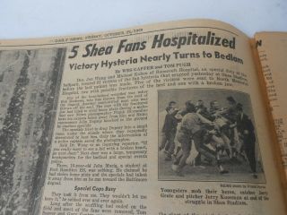 York Mets World Series Champ York Daily News Newspaper Oct 17th 1969 5